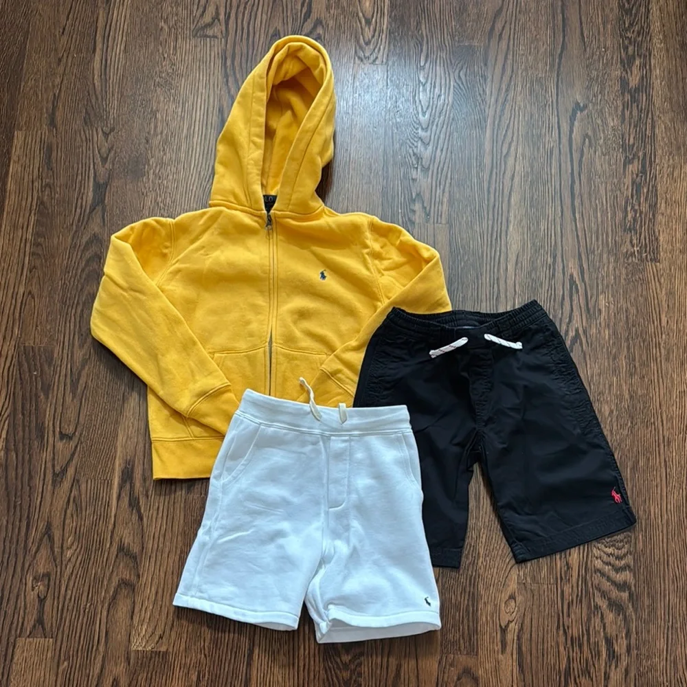 🥳🥳 POLO BOYS BUNDLE, Yellow Hoodie and Shorts Set - Picture 1 of 5